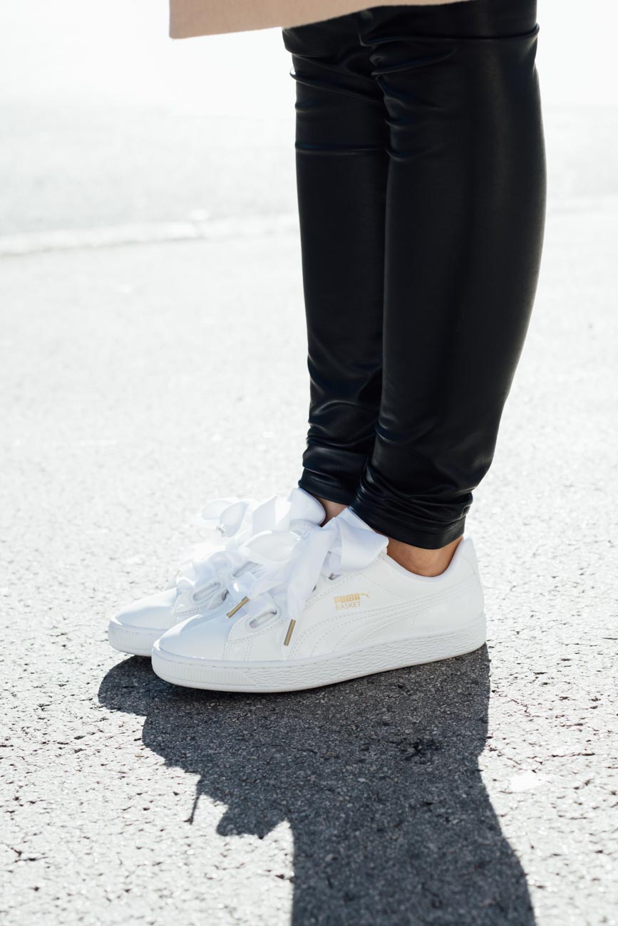 white puma shoes outfit
